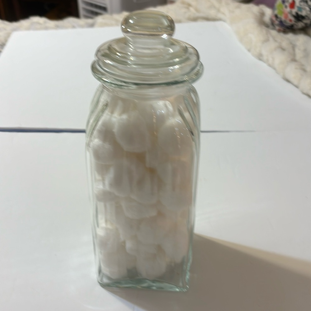 Large Apothecary Jar with Lid Clear Glass